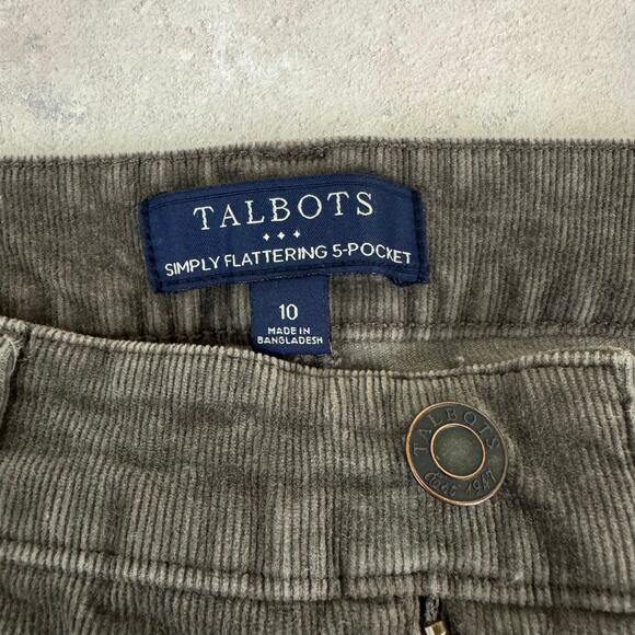 Talbots Pants Women's 10 Gray Corduroy Simply Flattering 5-Pocket Straight Leg - Picture 4 of 9